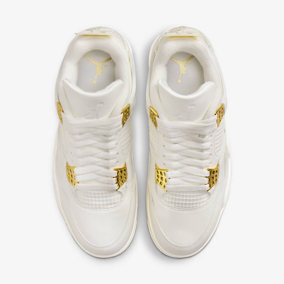 Women's Air Jordan 4 Retro 'White Metallic Gold